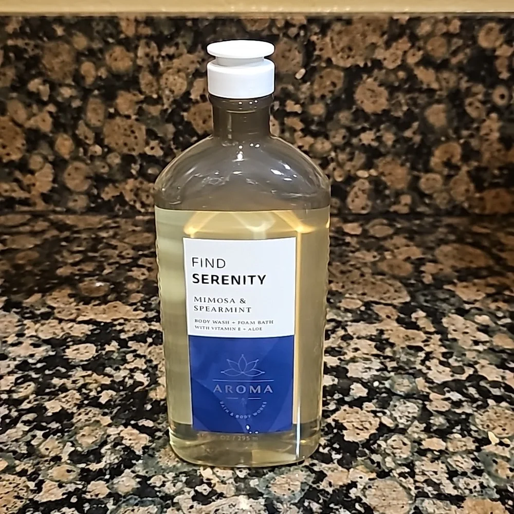 BBW AROMA Find Serenity Mimosa + Spearmint Body Wash +Foam Bath - Picture 1 of 2